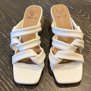 White Summer Sandals - Mules, Only Worn to Try On